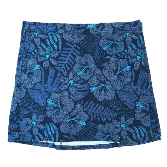 Rip Skirt Hawaiian Hibiscus Wrap Midi Skirt Size XL Womens Blue Tropical Beach - Picture 1 of 5